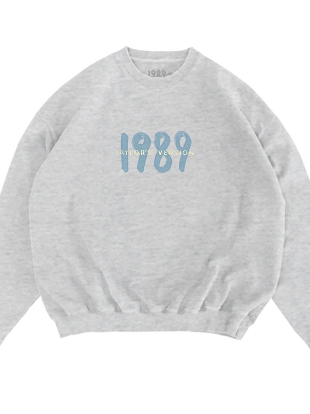 Taylor Swift Light Gray Crewneck Sweatshirt with Blue 1989 Graphic